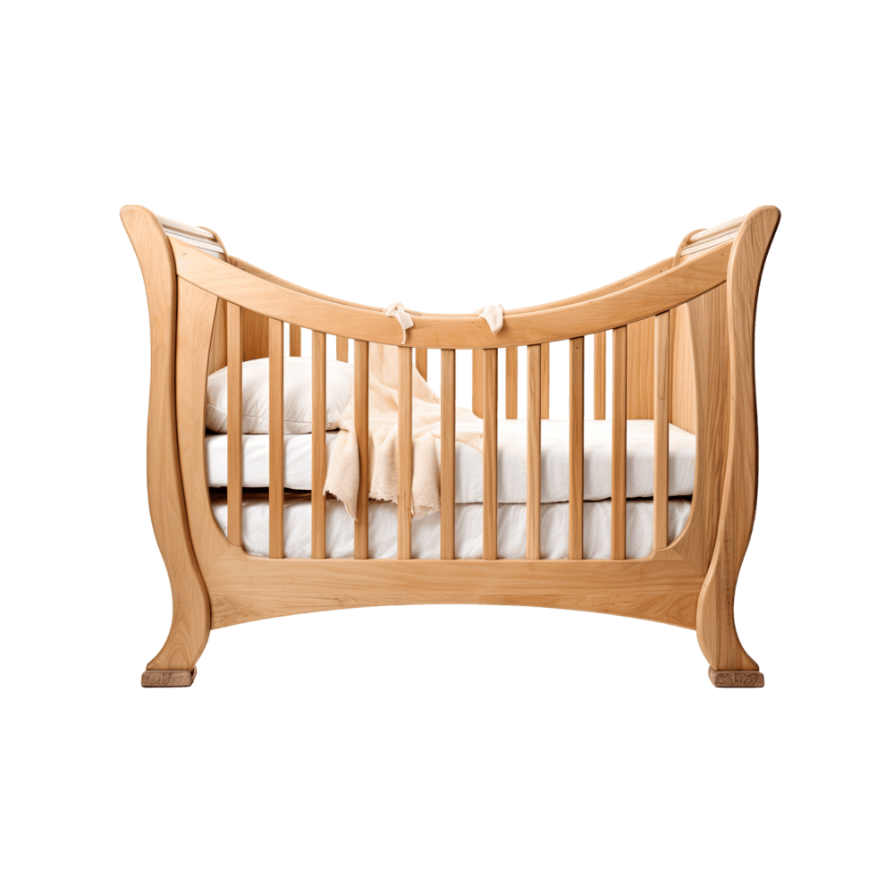Wood Spindle Baby Crib